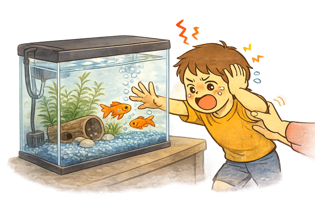 金魚 触りたい 子ども, 衝動性 子ども 対応, 実行機能 環境調整, 触っちゃダメ 止まらない, 感覚探求 子ども, 発達支援 環境設定