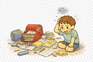 ランドセル 片付け できない, プリント 管理 子ども, 整理整頓 環境設計, 実行機能 片付け, 帰宅後 ルーティン 小学生, 発達支援 整理