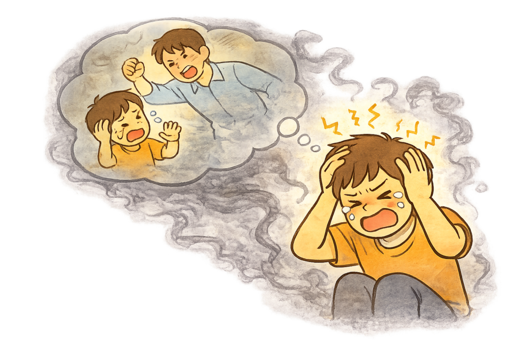 フラッシュバック とは, フラッシュバック 子ども, トラウマ 子ども 対応, パニック 子ども 原因, 環境調整 支援, 安全基地 子ども, 発達支援 フラッシュバック