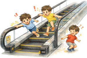 エスカレーター 危ない 子ども 子ども エスカレーター 走る 手すり遊び 危険 行動 発達障害 外出 危険行動 感覚探求 行動 環境調整 子育て